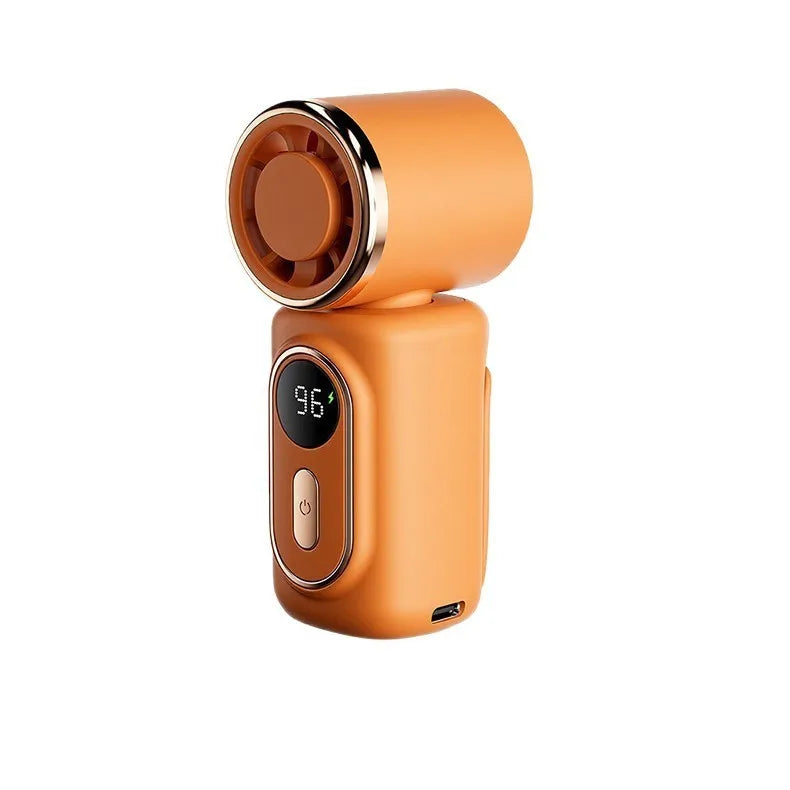 Portable Handheld Fan with Clip Umbrella Holder Function - Compact Personal Cooling Fan for On-the-Go Relief Silicone anti-slip