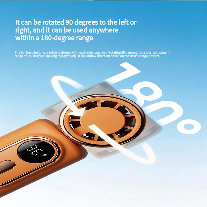 Portable Handheld Fan with Clip Umbrella Holder Function - Compact Personal Cooling Fan for On-the-Go Relief Silicone anti-slip