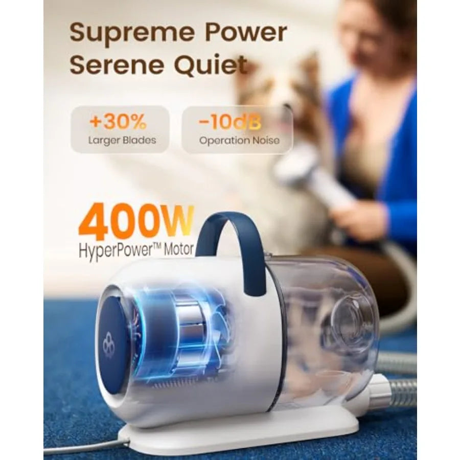 Dog Grooming Vacuum 15000Pa Pet Vacuum Kit Shedding 99% Pet Hair Dog Grooming Clippers with Trimmer Nail Grinder ≤ 59dB Quiet B