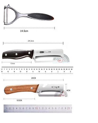 WXCOO Stainless Steel Fruit Peeler Wooden Handle Paring Knife Planer Sugarcane Household Thick Fruits Vegetables Scraping Tools