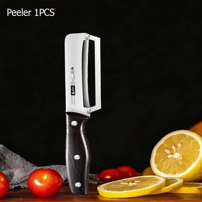 WXCOO Stainless Steel Fruit Peeler Wooden Handle Paring Knife Planer Sugarcane Household Thick Fruits Vegetables Scraping Tools