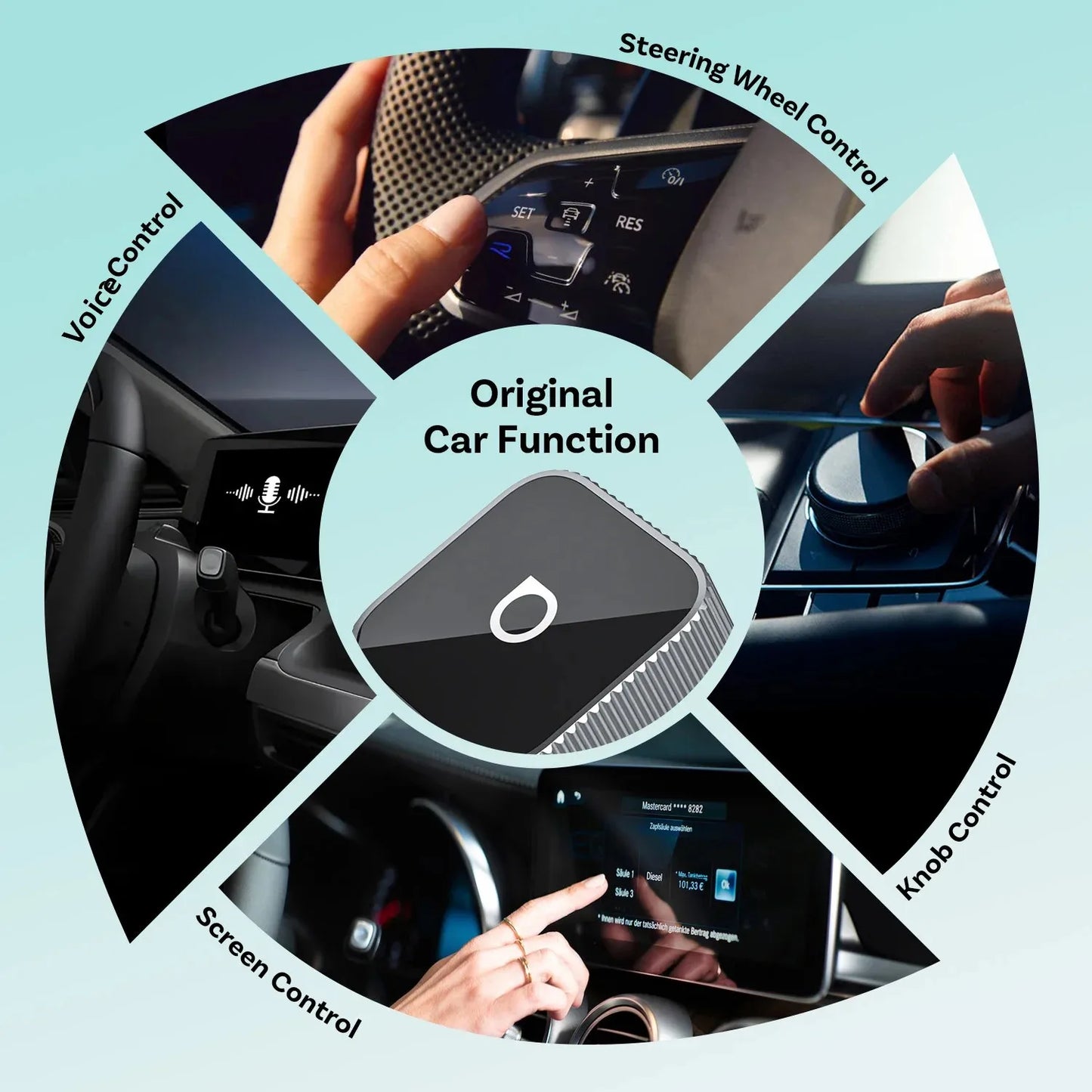 OTTOCAST Mini Slim Cube Wireless CarPlay Android Auto Adapter 2 in 1 USB AI Car Accessories